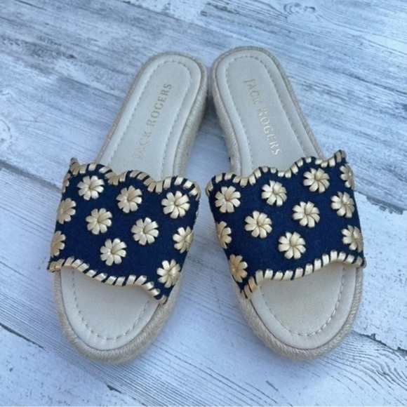 Jack Rogers Navy and Gold Sandals - Picture 13 of 13